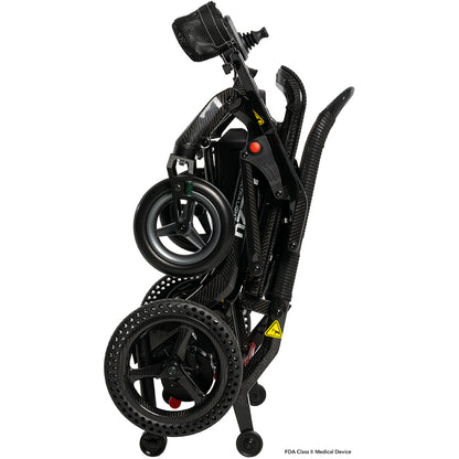 Pride Jazzy Ultra Light power wheelchair, folded profile view