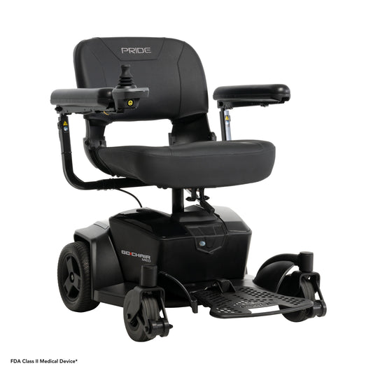 Pride Go-Chair MED power wheelchair, right beauty view