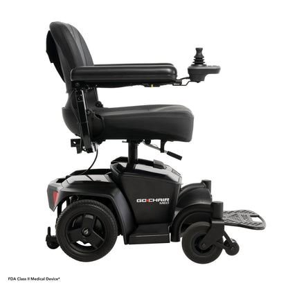 Pride Go-Chair MED power wheelchair, right side profile view