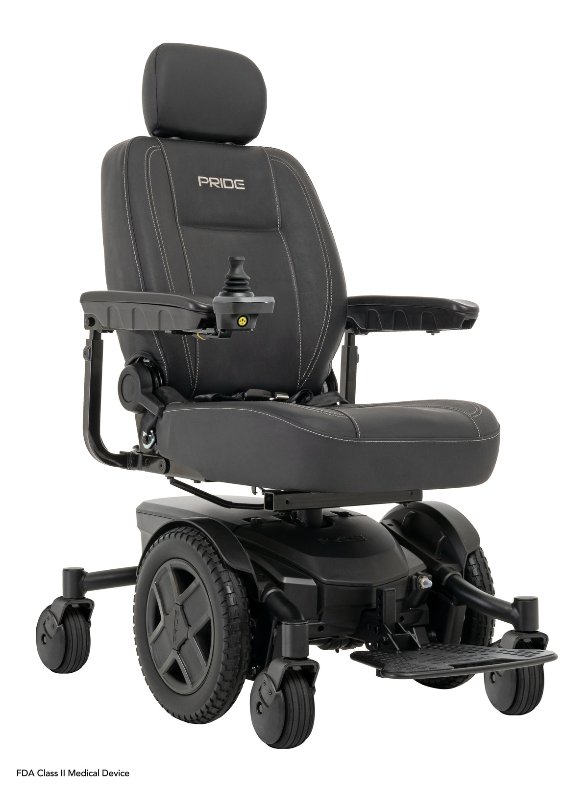 Pride Jazzy EVO 613 SLA power wheelchair, right 3/4 beauty view, black