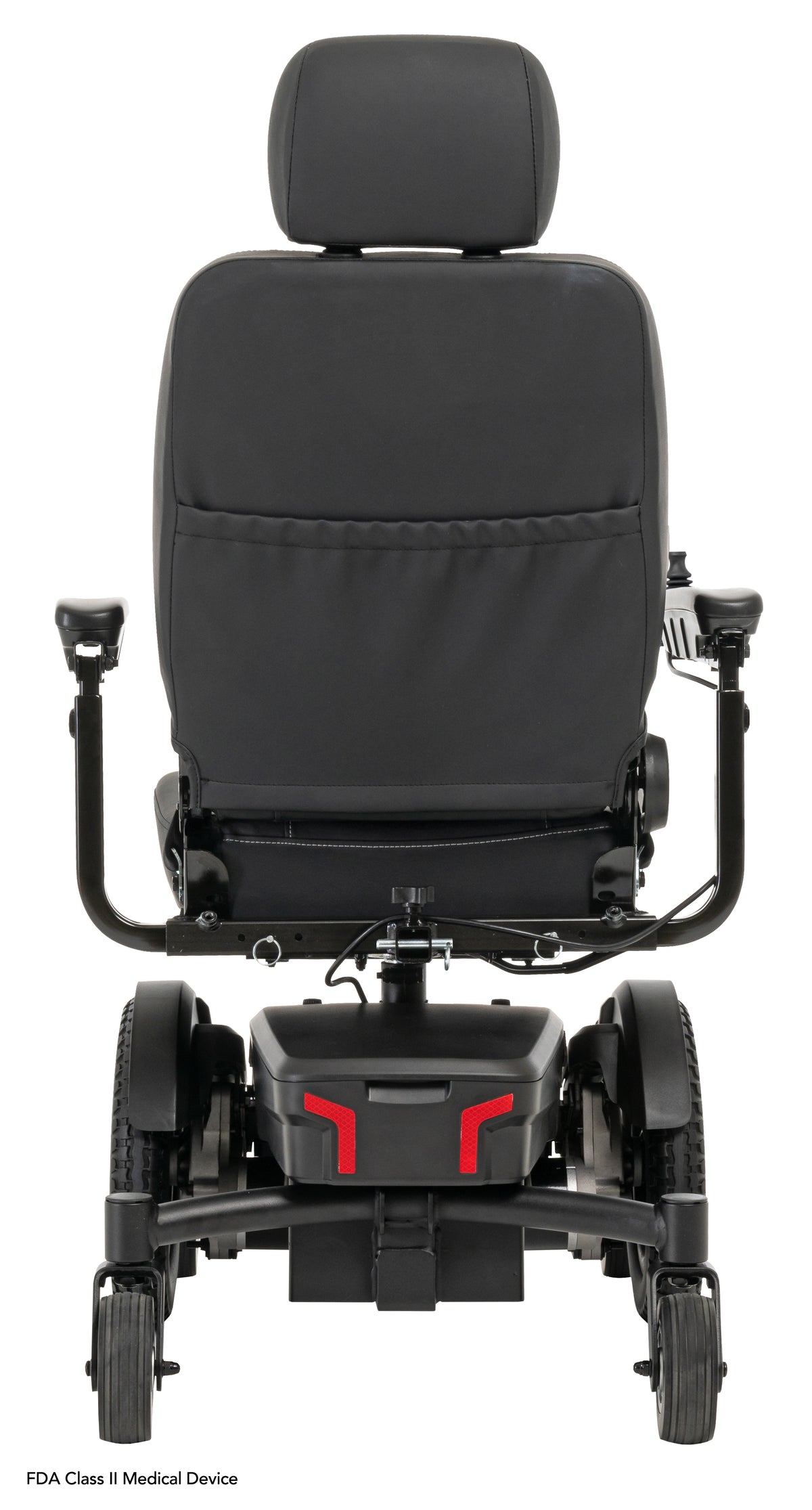 Pride Jazzy EVO 613 SLA power wheelchair, rear view, black