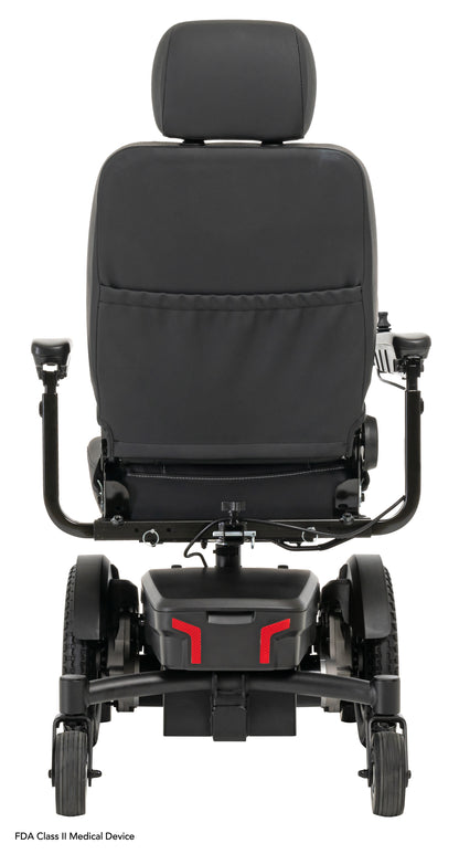 Pride Jazzy EVO 613 SLA power wheelchair, rear view, black