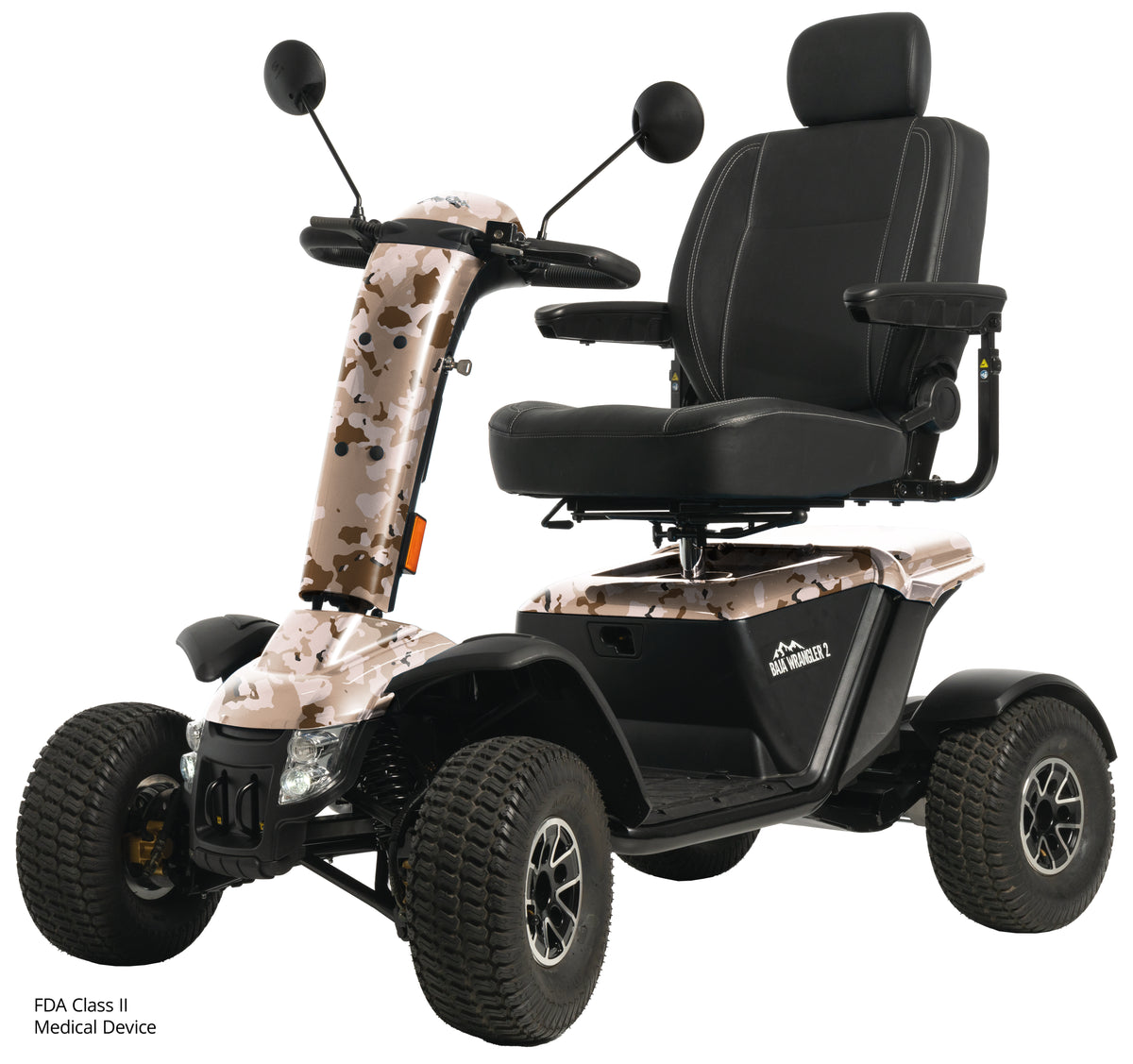 Pride Mobility Baja Wrangler 2 - Desert Camo Beauty Shot Left