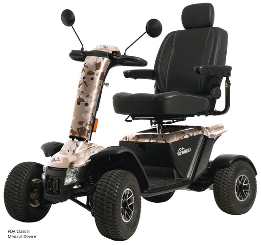 Pride Mobility Baja Wrangler 2 - Desert Camo Beauty Shot Left