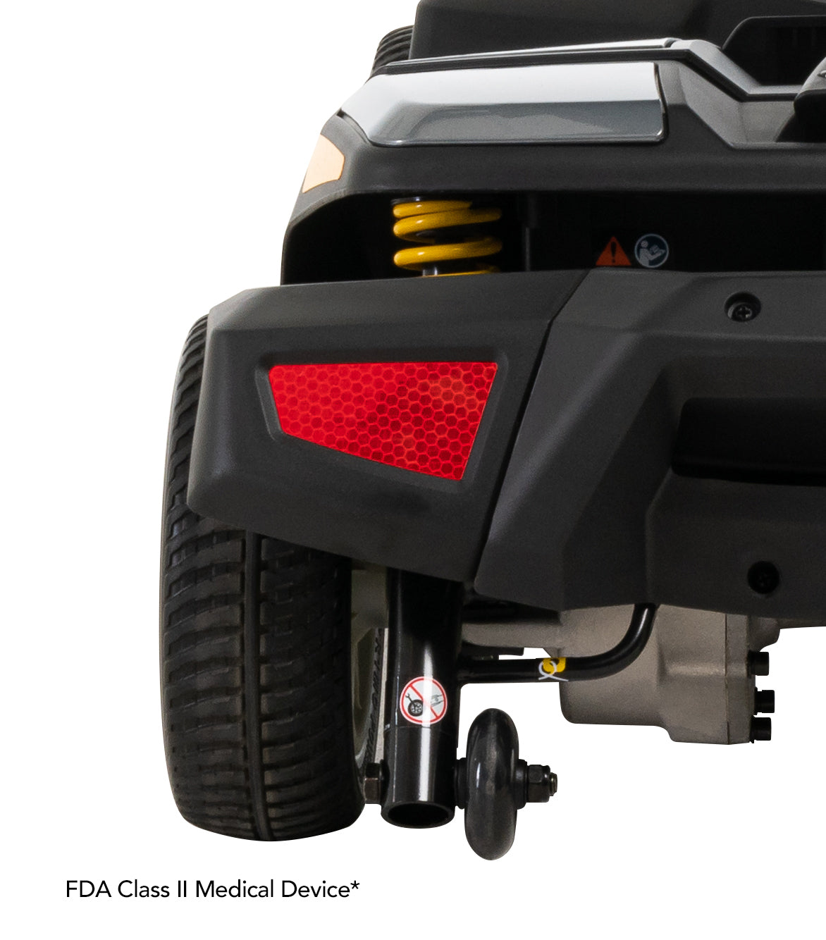 Pride Mobility Go-Go Endurance Li - Rear Suspension & Lights Closeup