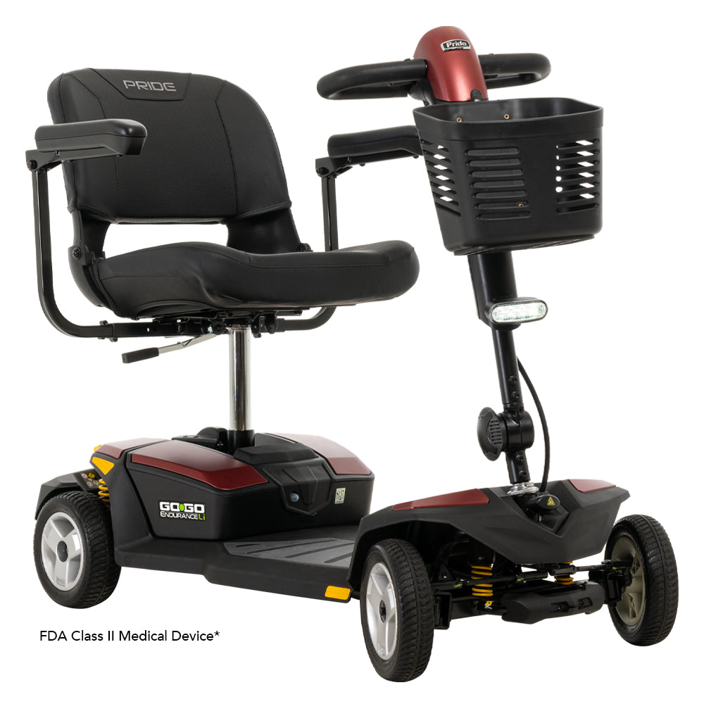 Pride Mobility Go-Go Endurance Li - Right Beauty (Garnet Red)