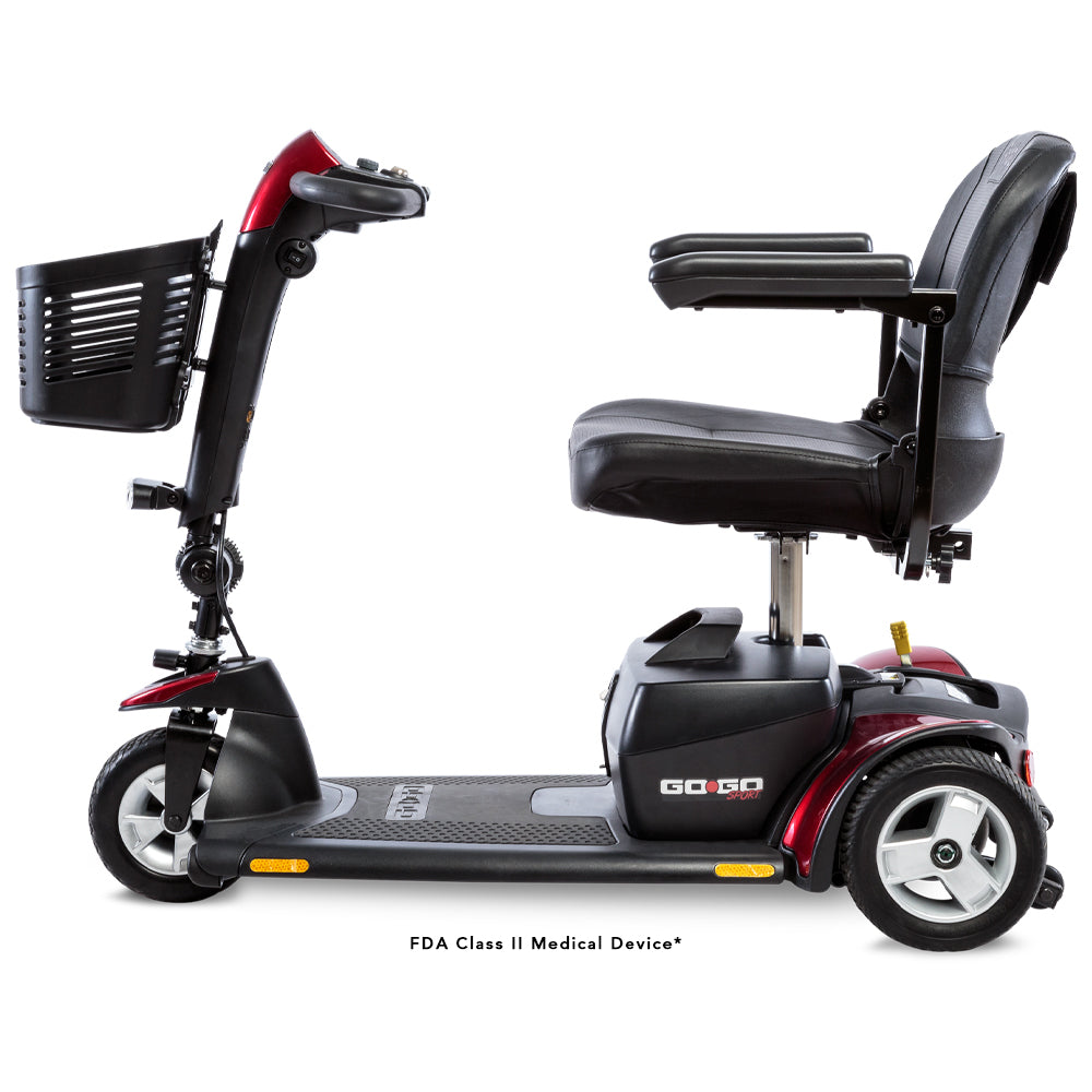 Pride Mobility Go-Go Sport 3W - Left Profile (Red)