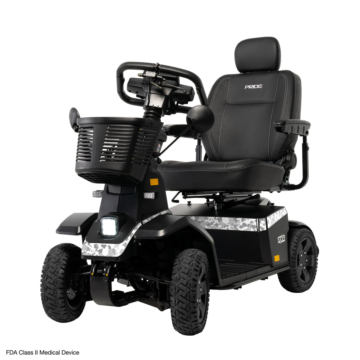 Pride Mobility PX4 - White Camo Left 3/4 Angle