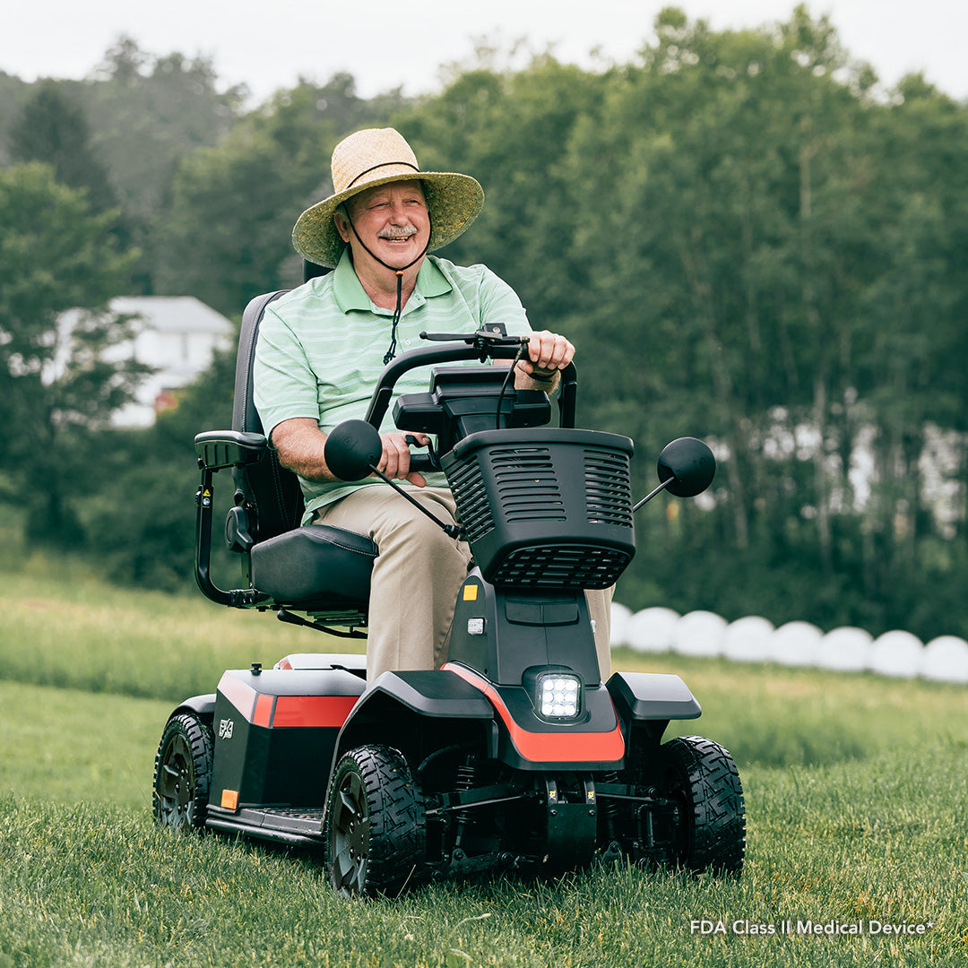 Pride Mobility PX4 - Rider on Farm (Lifestyle)