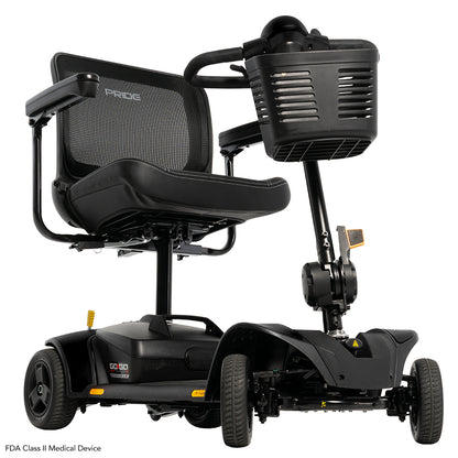 Pride Mobility Go-Go Elite Traveller 2 Platinum - Low-Angle View (Black)