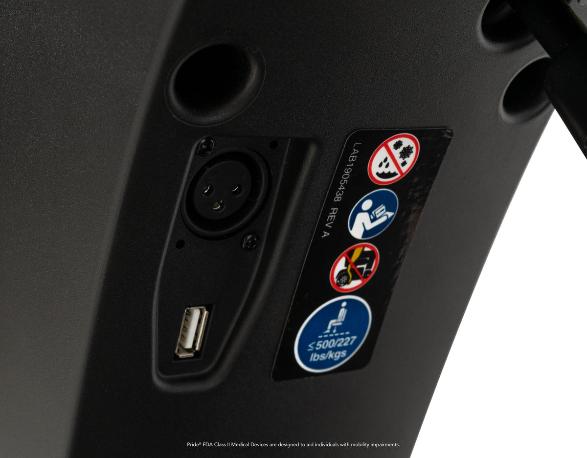 Pride Mobility Maxima 4W - Charging Port Closeup