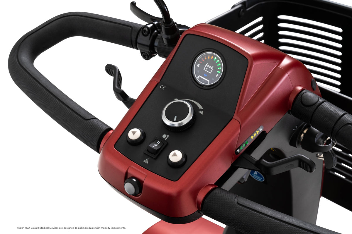 Pride Mobility Maxima 4W - Tiller Overhead Closeup