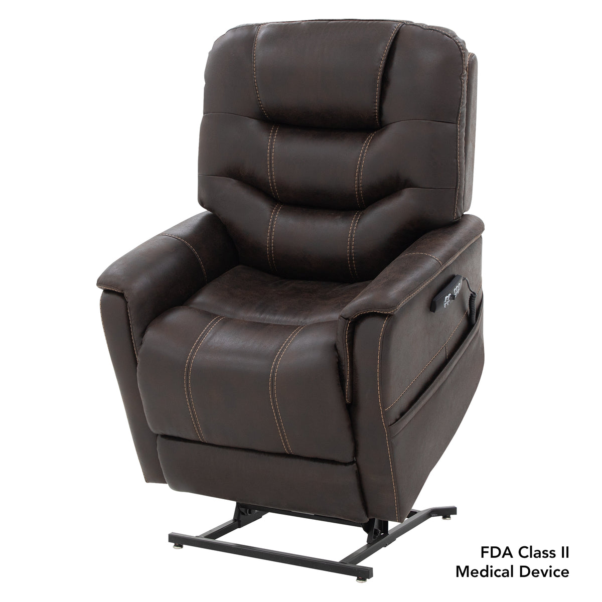 Pride Mobility Elegance 2 Lift Chair - Badlands Walnut, Lifted Left