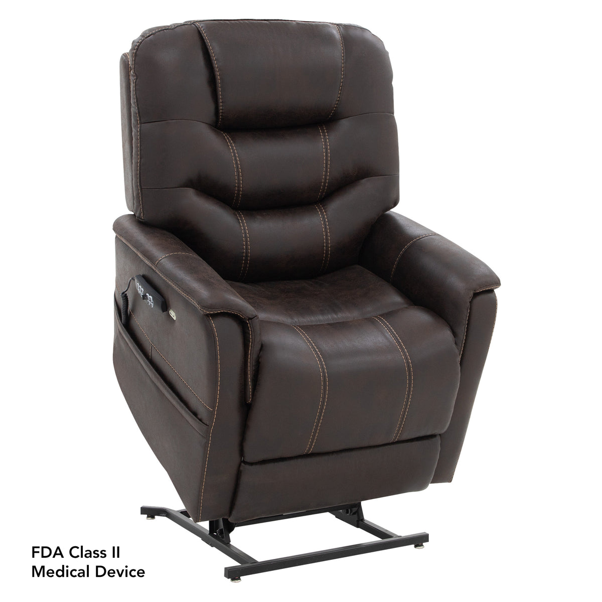 Pride Mobility Elegance 2 Lift Chair - Badlands Walnut, Lifted Right