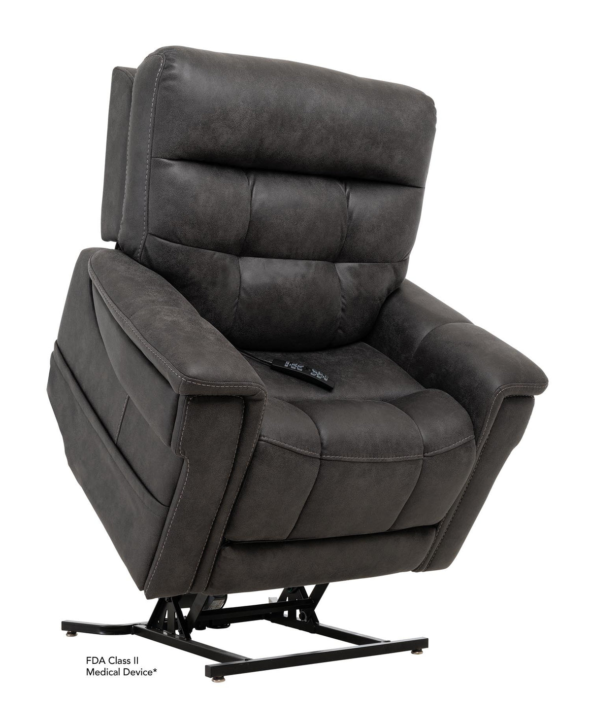 Pride Mobility Radiance (PW) Lift Chair - Canyon Steel, Lifted Position